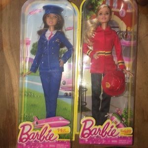 NIB Barbie Pilot & Firefighter